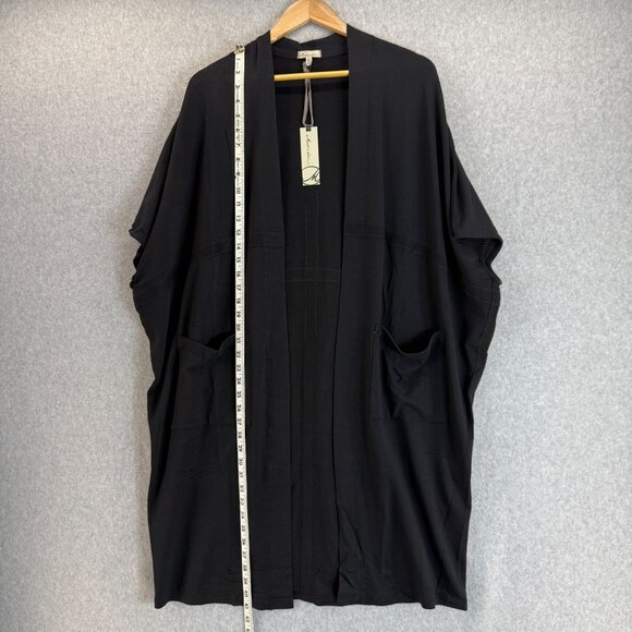 Mod-O-Doc Black Open Front Cardigan Duster Pockets SS Womens Size Medium NWT - Picture 6 of 16